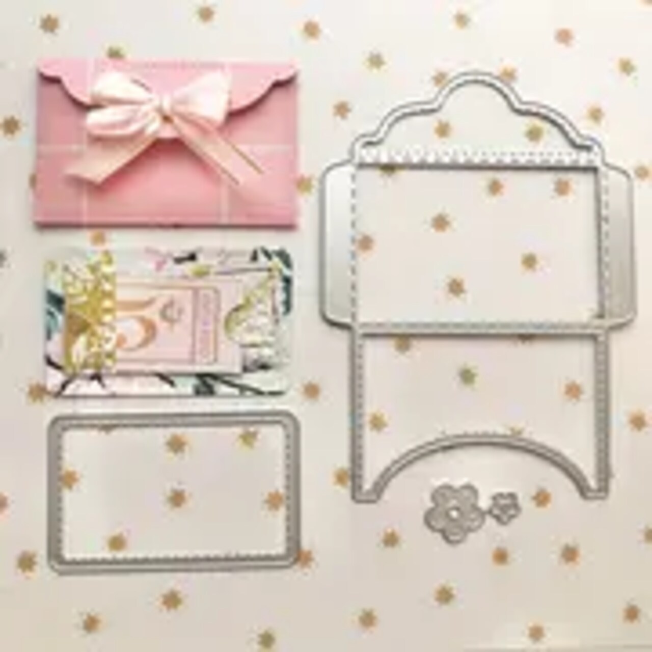 Metal Mini Card & Envelope Die-Cutting 4 Piece Dies Set
